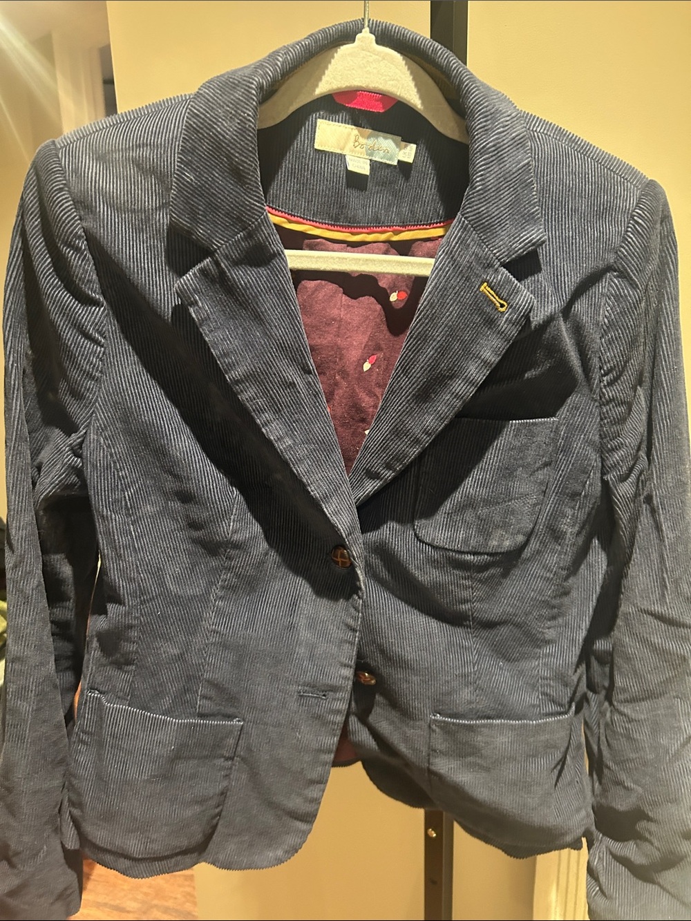Boden Navy Blue Corduroy Blazer